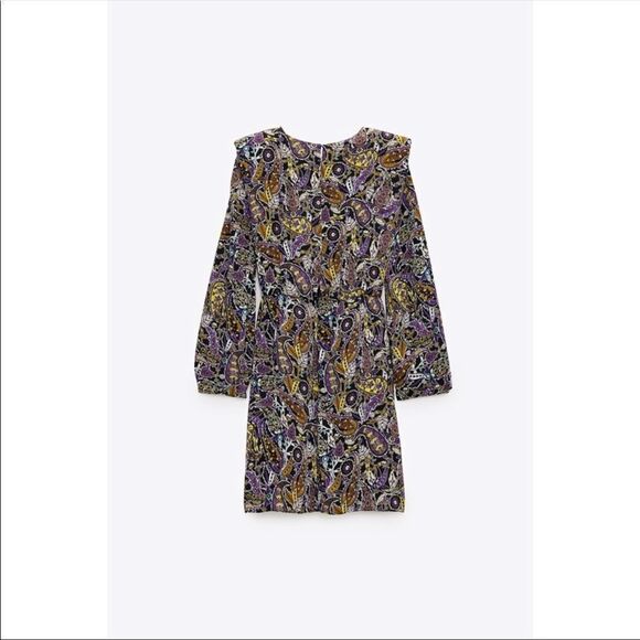 Zara paisley printed shoulder pad dress - Picture 8 of 8